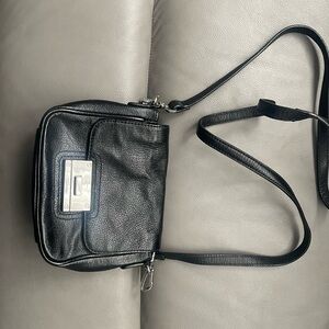 Calvin Klein Black Textured Leather Bag